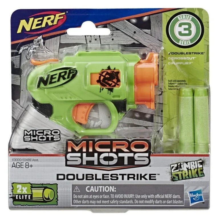 Nerf MicroShots DoubleStrike Blaster Zijaanzicht Zombie Strike | Tinyco