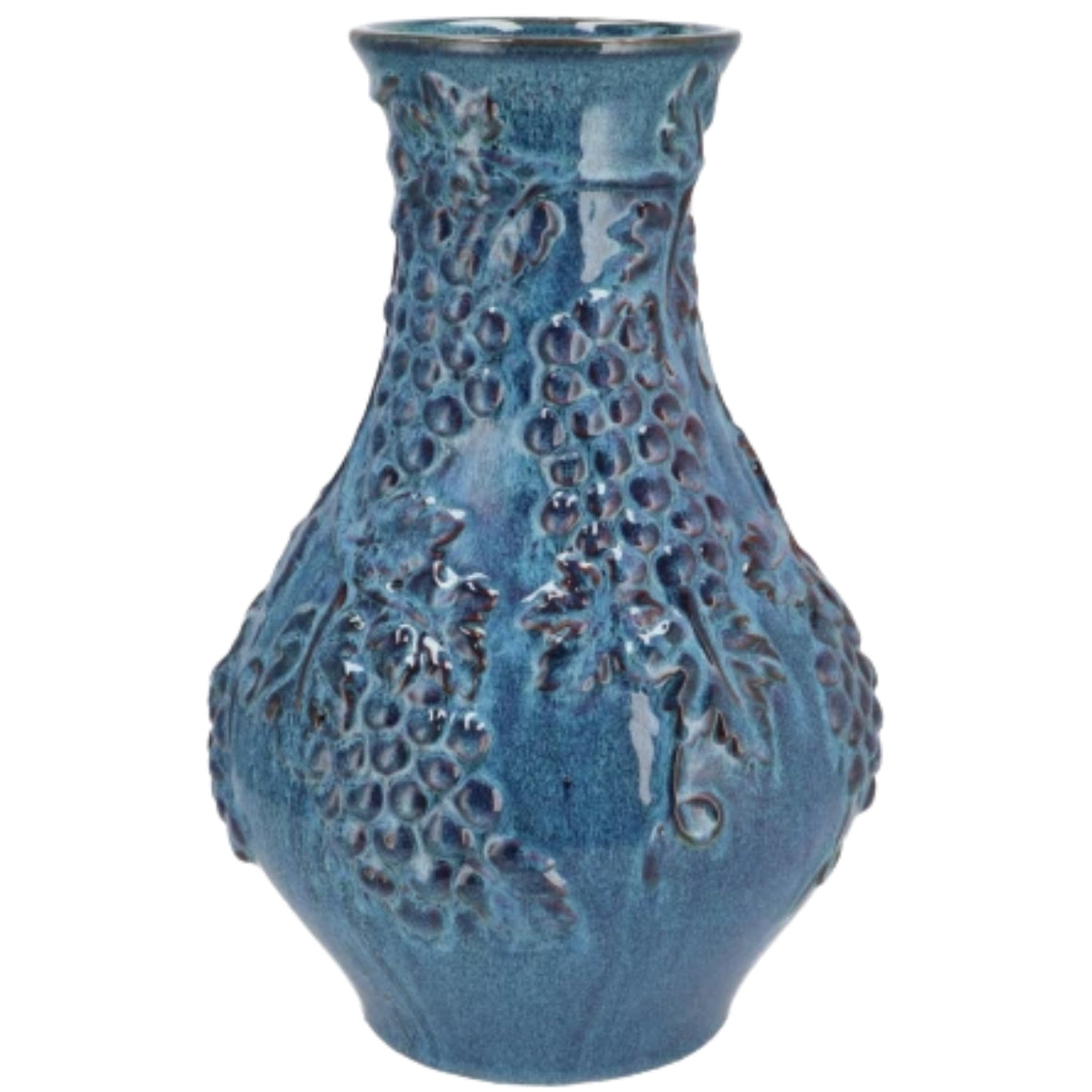 Vaas Grape Blauw 35 cm – Grote Moderne Bloemenvaas