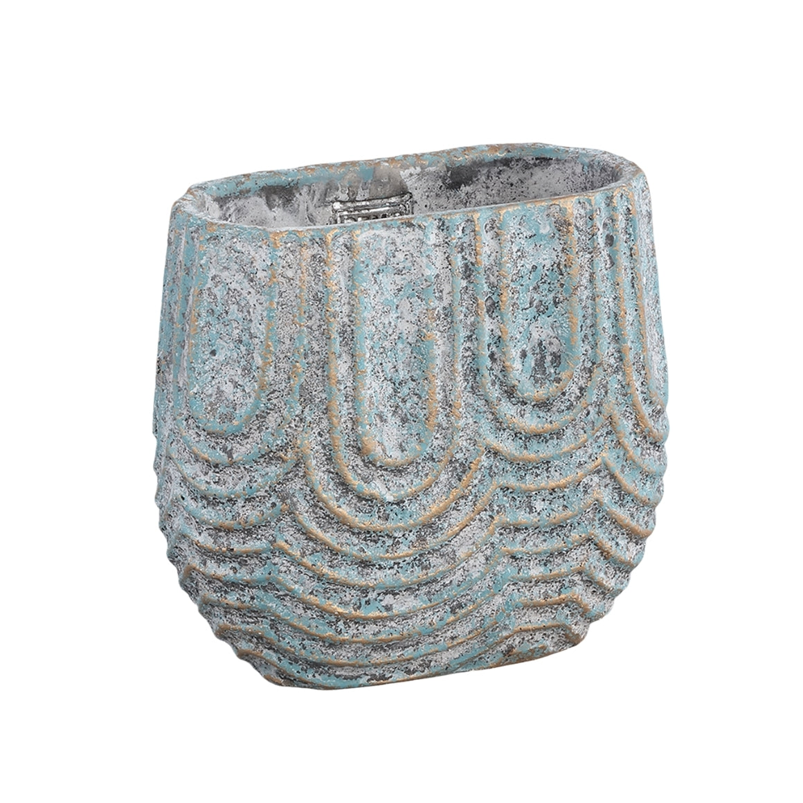 PTMD Bloempot Rexin Ovaal Grijs 20 cm – Moderne Plantenpot