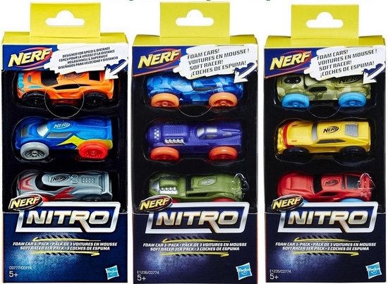 Nerf Nitro Foam Car 3-Pack Compatibel met Nitro Blasters | Tinyco
