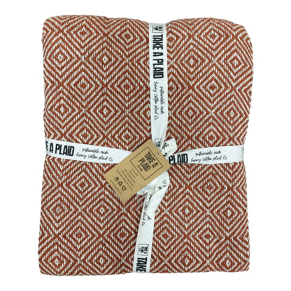 Plaid Gerecycled Katoen Roest 125x150 cm – Zachte Deken voor Bank