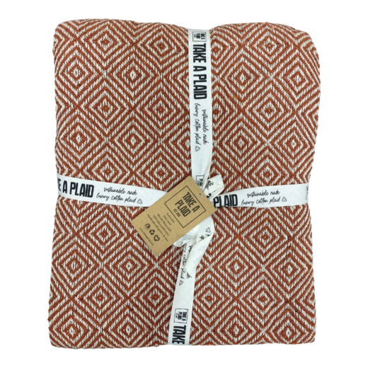 Plaid Gerecycled Katoen Roest 125x150 cm – Zachte Deken voor Bank