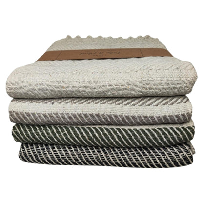 Plaid Gerecycled Katoen Legergroen 130x180 cm – Grote Zachte Deken