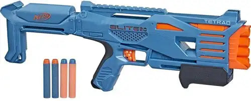 Nerf Elite 2.0 Tetrad QS-4 Blaster Zijaanzicht 4-Barrel | Tinyco