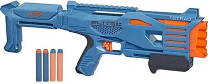 Nerf Elite 2.0 Tetrad QS-4 Blaster Zijaanzicht 4-Barrel | Tinyco