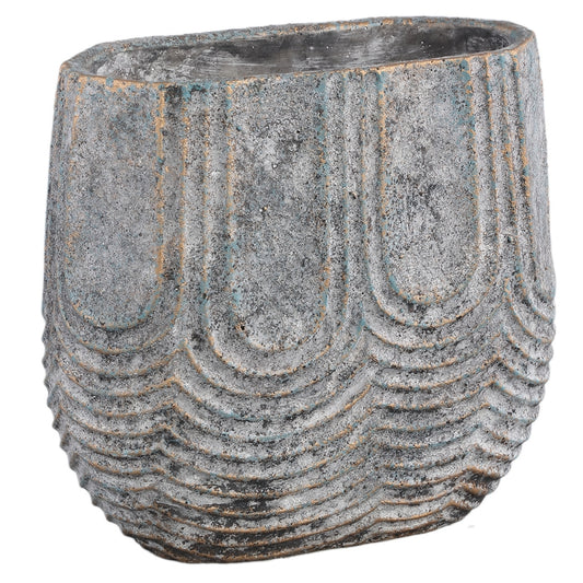 PTMD Bloempot Rexin Ovaal Grijs 40 cm – Moderne Plantenpot