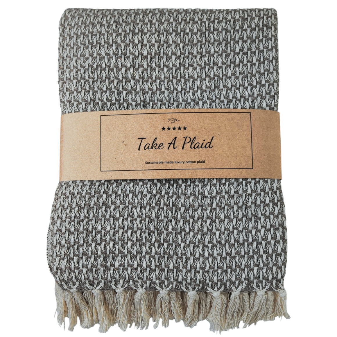 Plaid Gerecycled Katoen Bruin 130x180 cm – Grote Zachte Deken