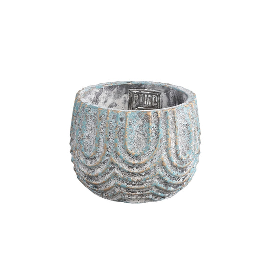 PTMD Bloempot Rexin Rond Grijs 12 cm – Moderne Plantenpot