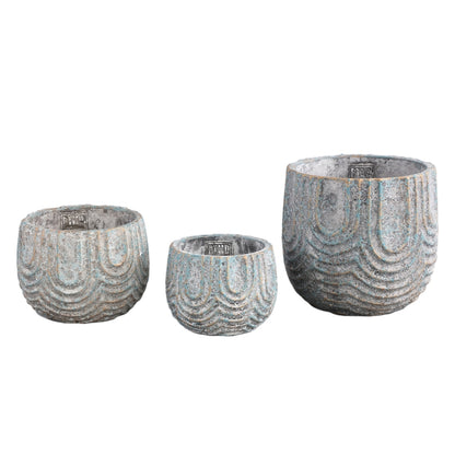 PTMD Bloempot Rexin Rond Grijs 12 cm – Moderne Plantenpot