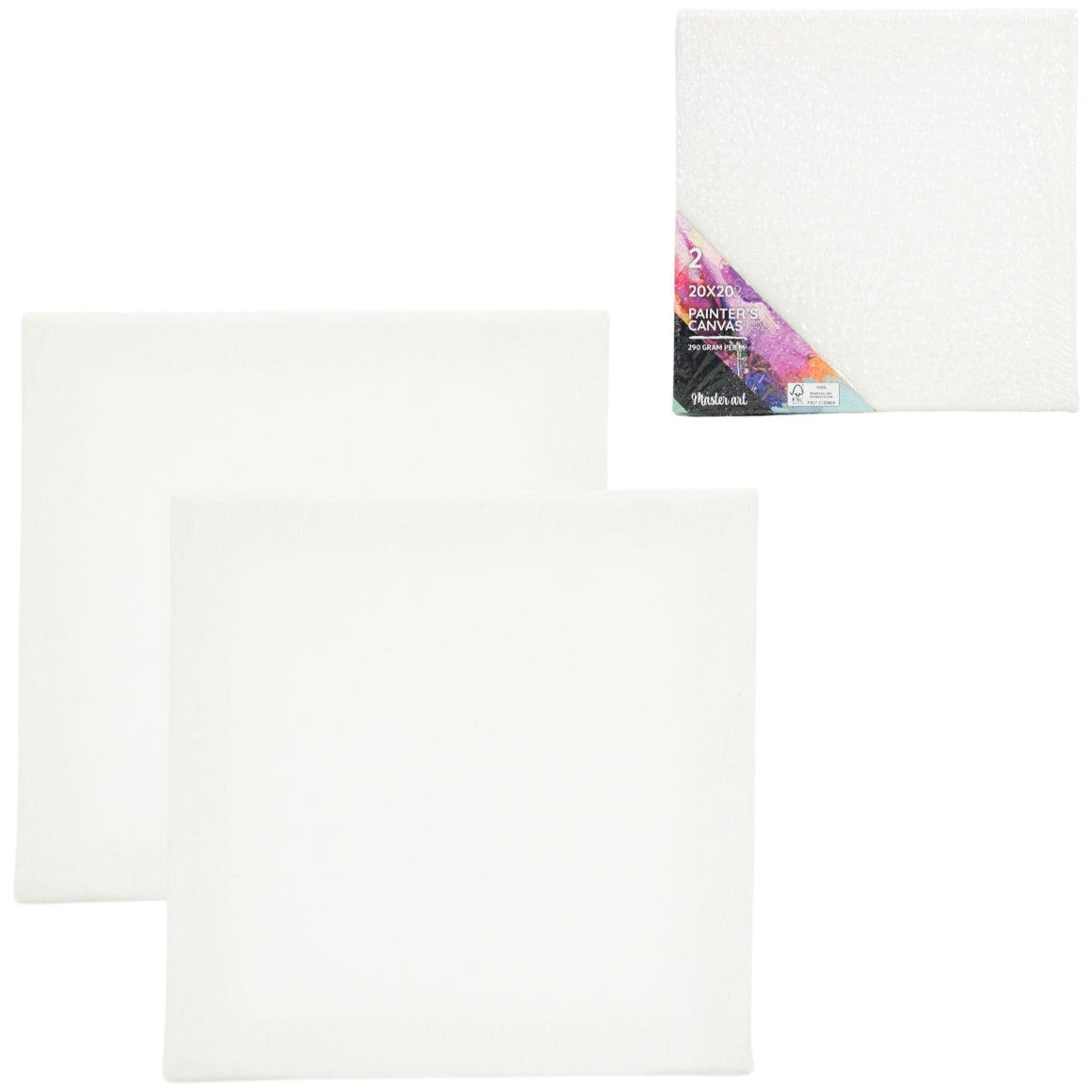Artcanvas Doek 20x20 cm (2 stuks) – Schilder Canvas