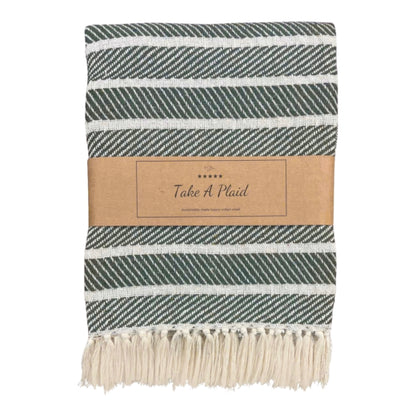 Plaid Gerecycled Katoen Legergroen 130x180 cm – Grote Zachte Deken