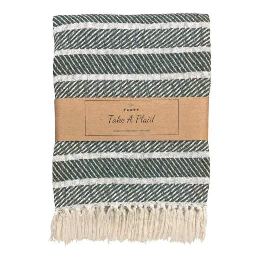 Plaid Gerecycled Katoen Legergroen 130x180 cm – Grote Zachte Deken