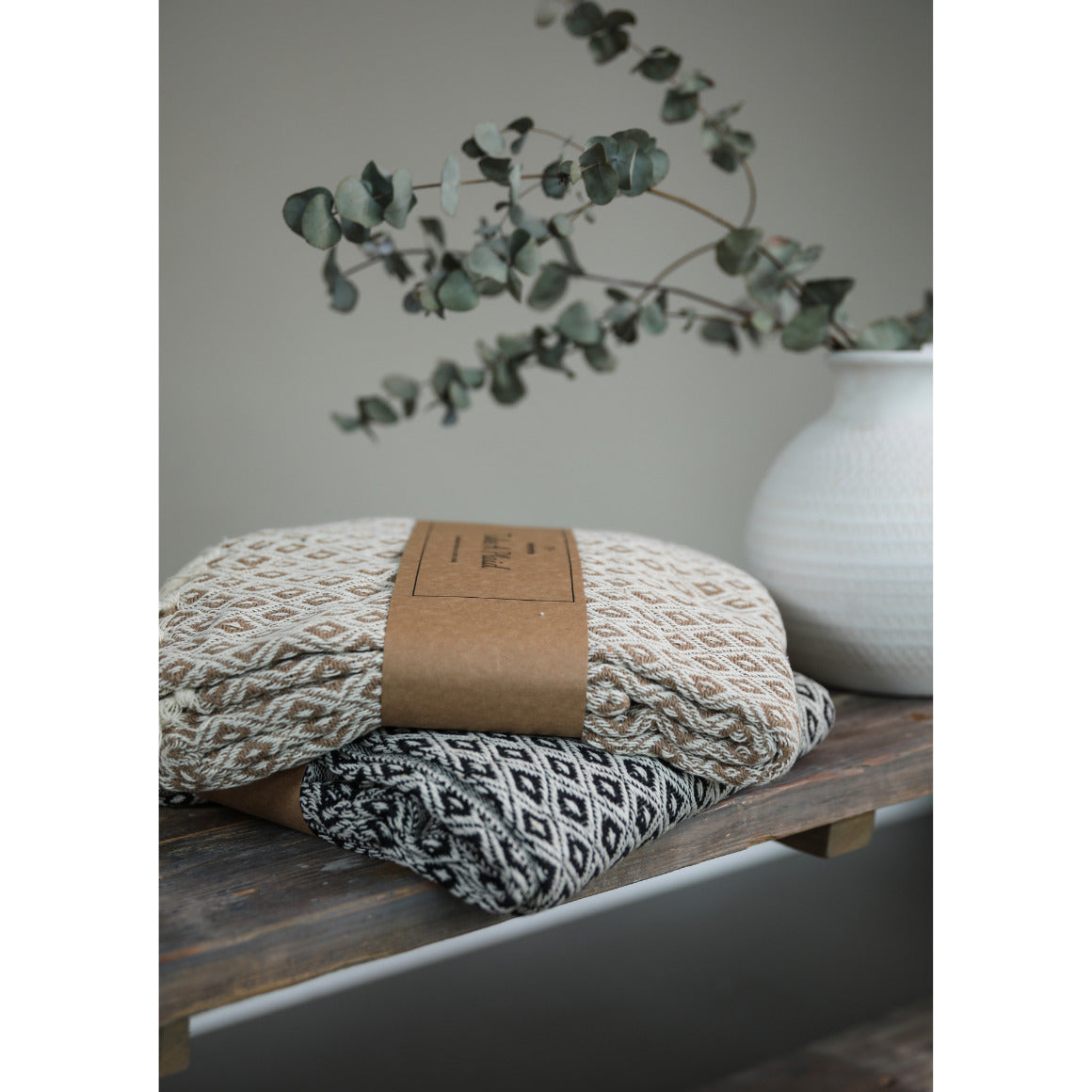 Plaid Gerecycled Katoen Zwart 130x180 cm – Grote Zachte Deken