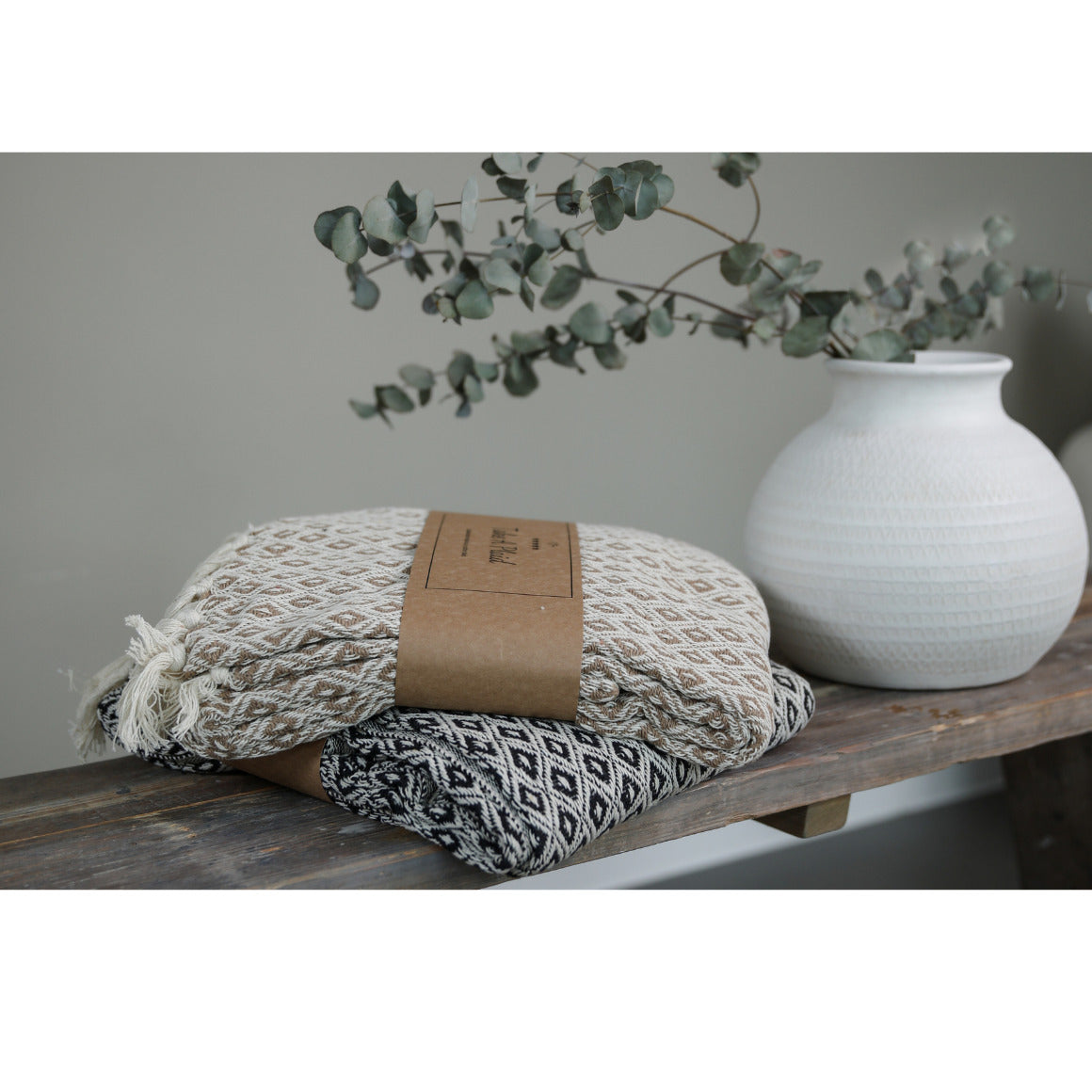 Plaid Gerecycled Katoen Zwart 130x180 cm – Grote Zachte Deken